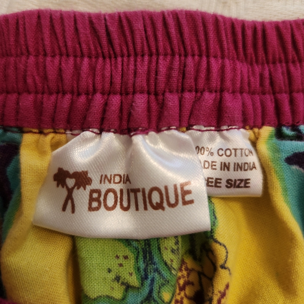 India Boutique Yellow/Red Fully Gored Midi Skirt - Picture 3 of 6